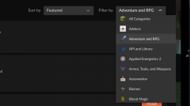 Either search for the word 'quests' or select the 'Adventure and RPG' category in Minecraft CurseForge App (Image via Sportskeeda)